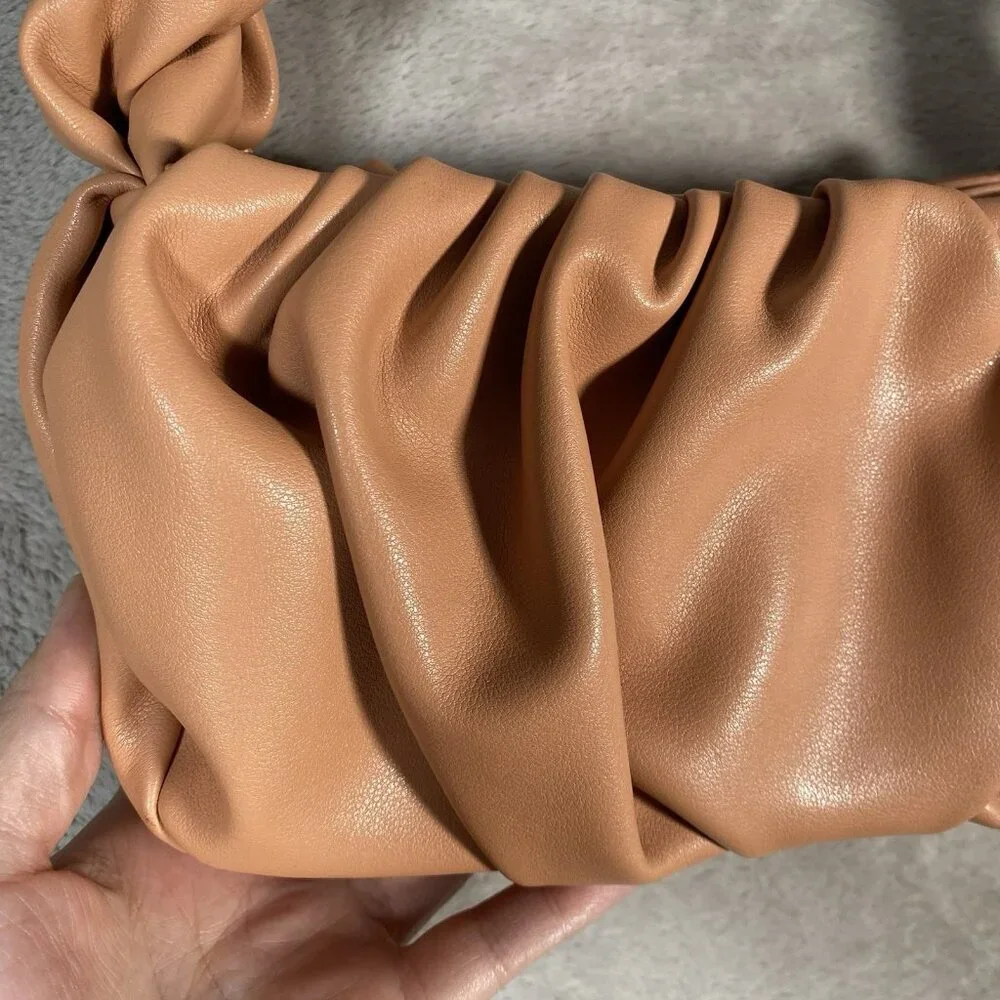 Mango Twisted Strap Baguette Bag Small Underarm Shoulder Bag Zipper Closure - Picture 6 of 14